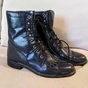 Justin Diamond Blue Lace Up Boots